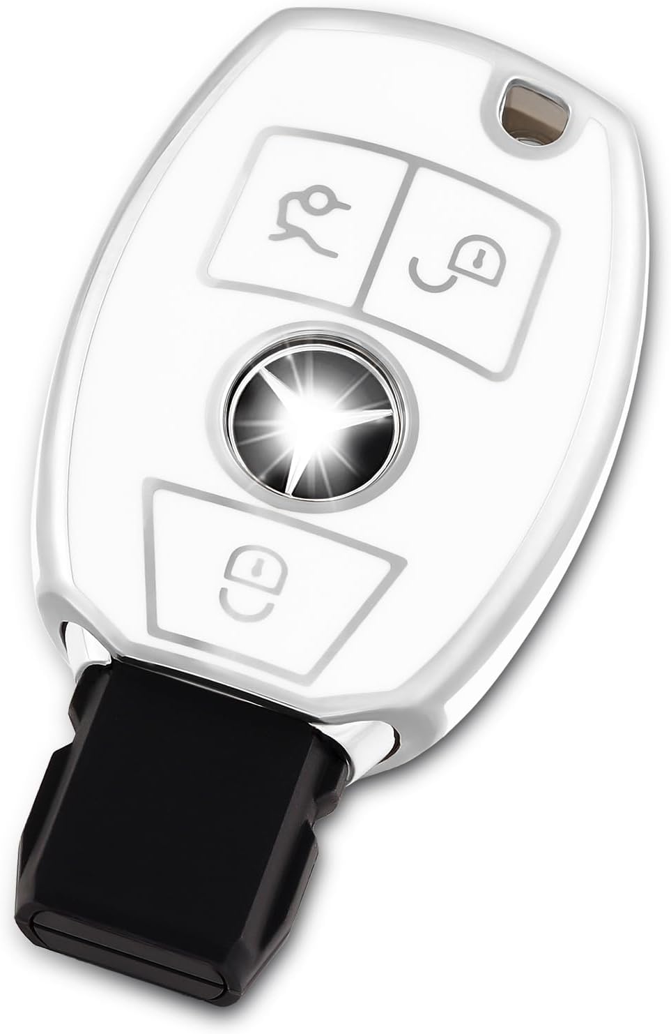 

ПОЕХАЛИ Чехол для ключа ТПУ Чехол для автомобильного ключа Чехол для ключа Совместим с Новым белый