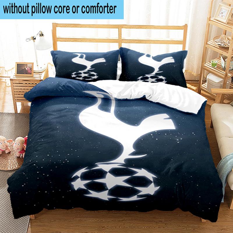 Set Biancheria da Letto Stampato Design Tottenham Hotspur F.C. 3 Pezzi Chiusura Copripiumino Include 1 Copripiumino & 2 Federe Set Biancheria da Letto Decorazioni per la Casa Regali