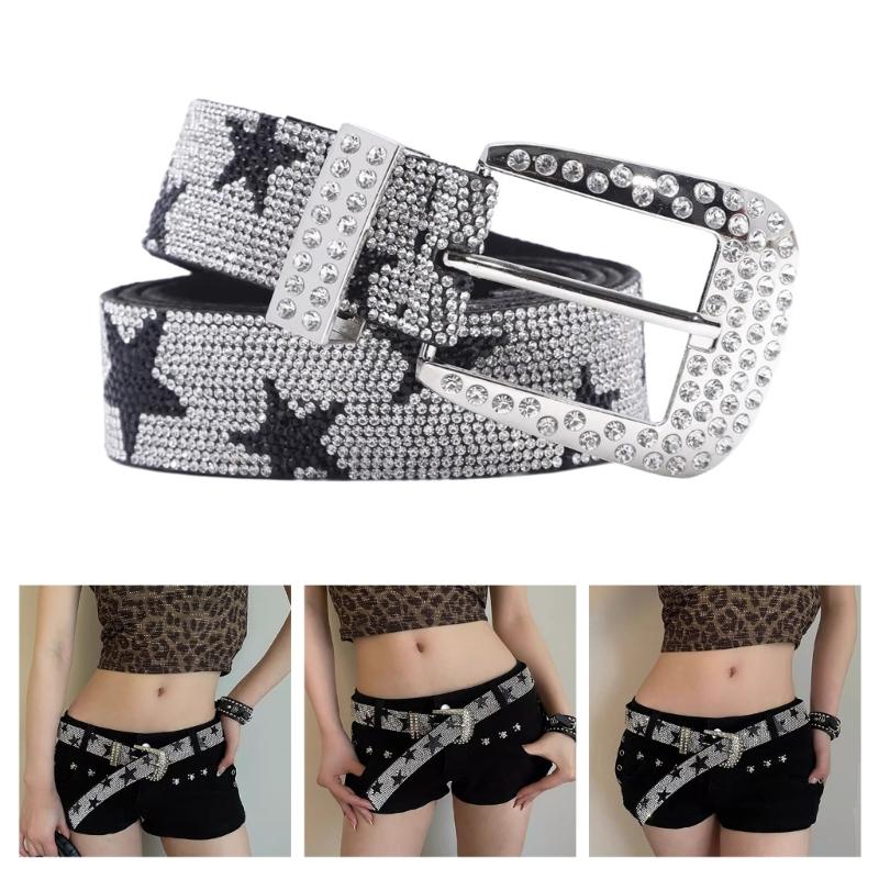 Modern Women Jeans Belt Studded Western Punk Belt Impressive Gothic Style