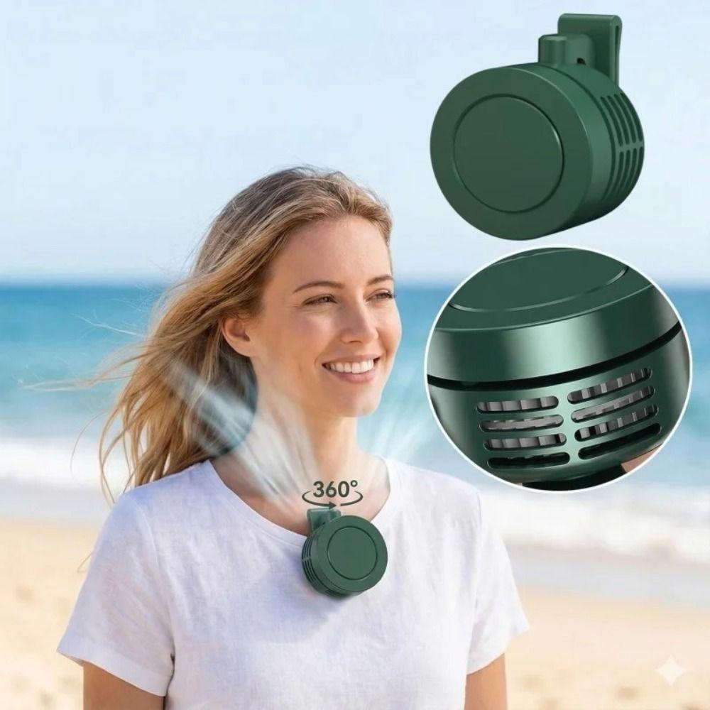 High Air Flow Wearable Neck Fan Ultra Quiet Portable Hanging Fan Clip-on USB Fan Daily Commuting