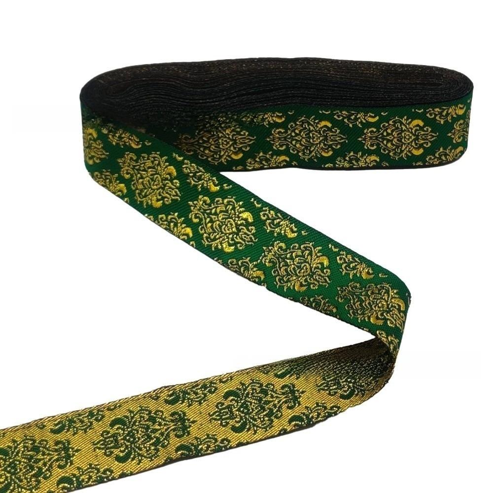 Flat Wire Gold Wire 2.5cm Width Glitter Lace Trim Ethnic Style Gold Color Clothing Decoration Accessories for Home Curtain Decor