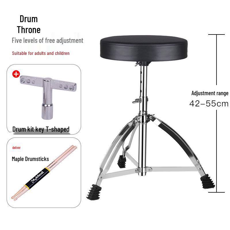 Adjustable Drum Stool for Adults & Kids - Versatile Seat for Jazz & Multiple Instruments