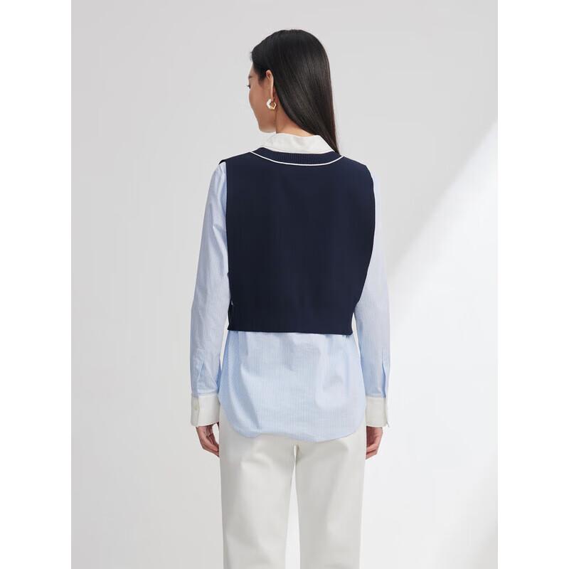 EP YAYING Women's Fashion Knit Vest and Shirt Two-Piece Set