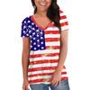 Independence Day Women's Casual V-Neck Loose Short Sleeve T-Shirt Blouse  Tops