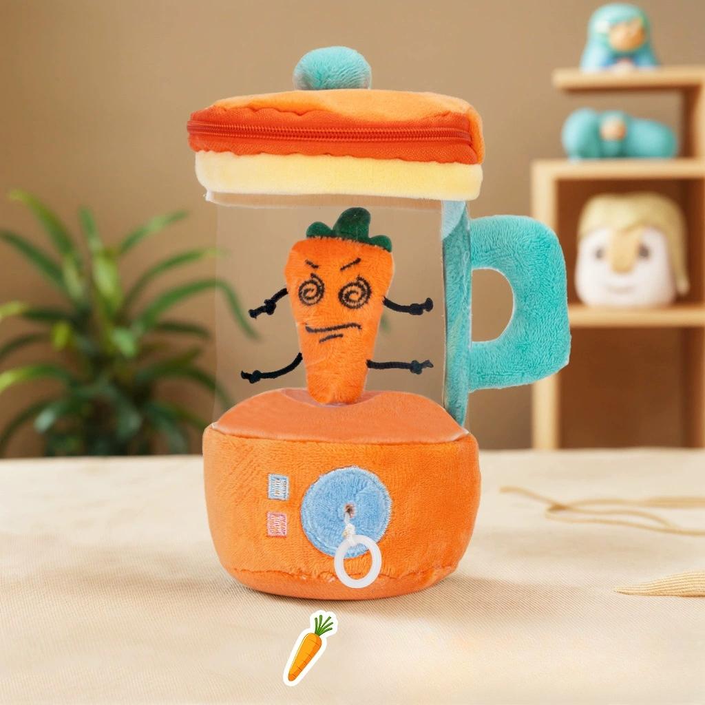 Orange Juicer Plush Toy Funny Drawstring Rotating Carrot Watermelon Banana Lemon Avocado Strawberry Pull Cartoon Stuffed Doll Creative Kid Party Gift