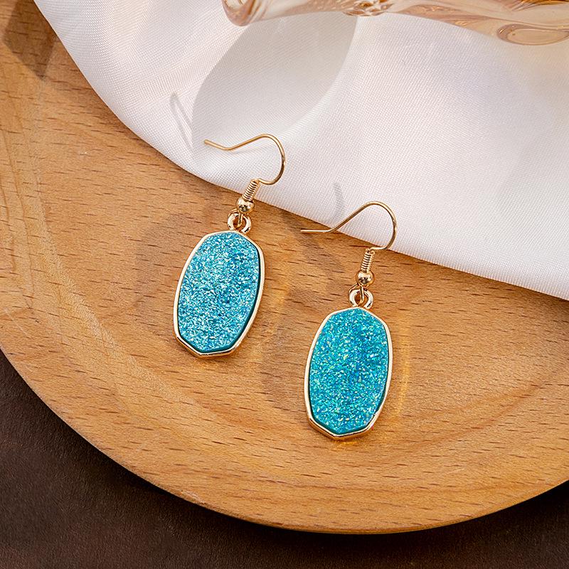 Retro Ethnische Katzenauge Wassertropfen Liebesherz Hängeohrringe