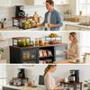 2 Tier Space Saving Kitchen Countertop Organizer with Drawer and Wire Basket with Sliding Storage Shelf