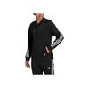 Adidas Colorblock Stripe Sporty Hooded Jacket Women Jackets Black H57287