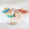 Heart Glazed Enamel Bracelet Geometric Arm Ring Bohemian Women's Hand Bracelet  Gold Jewelry