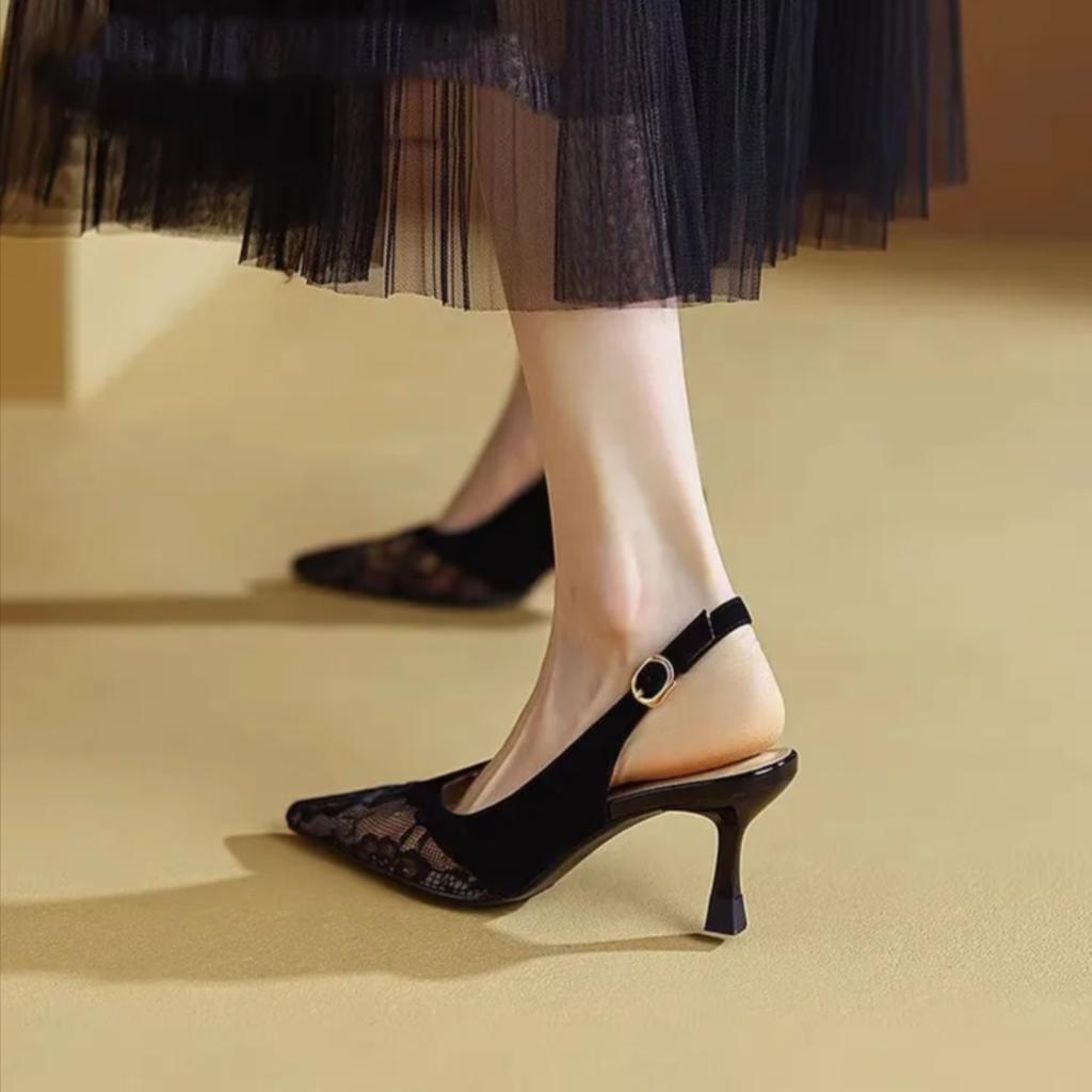 Fashion Women's Open-Toe Sandals Low Block Heel Rhinestone Accents Breathable Mesh Comfortable Summer Casual Mid-Heel Footwear