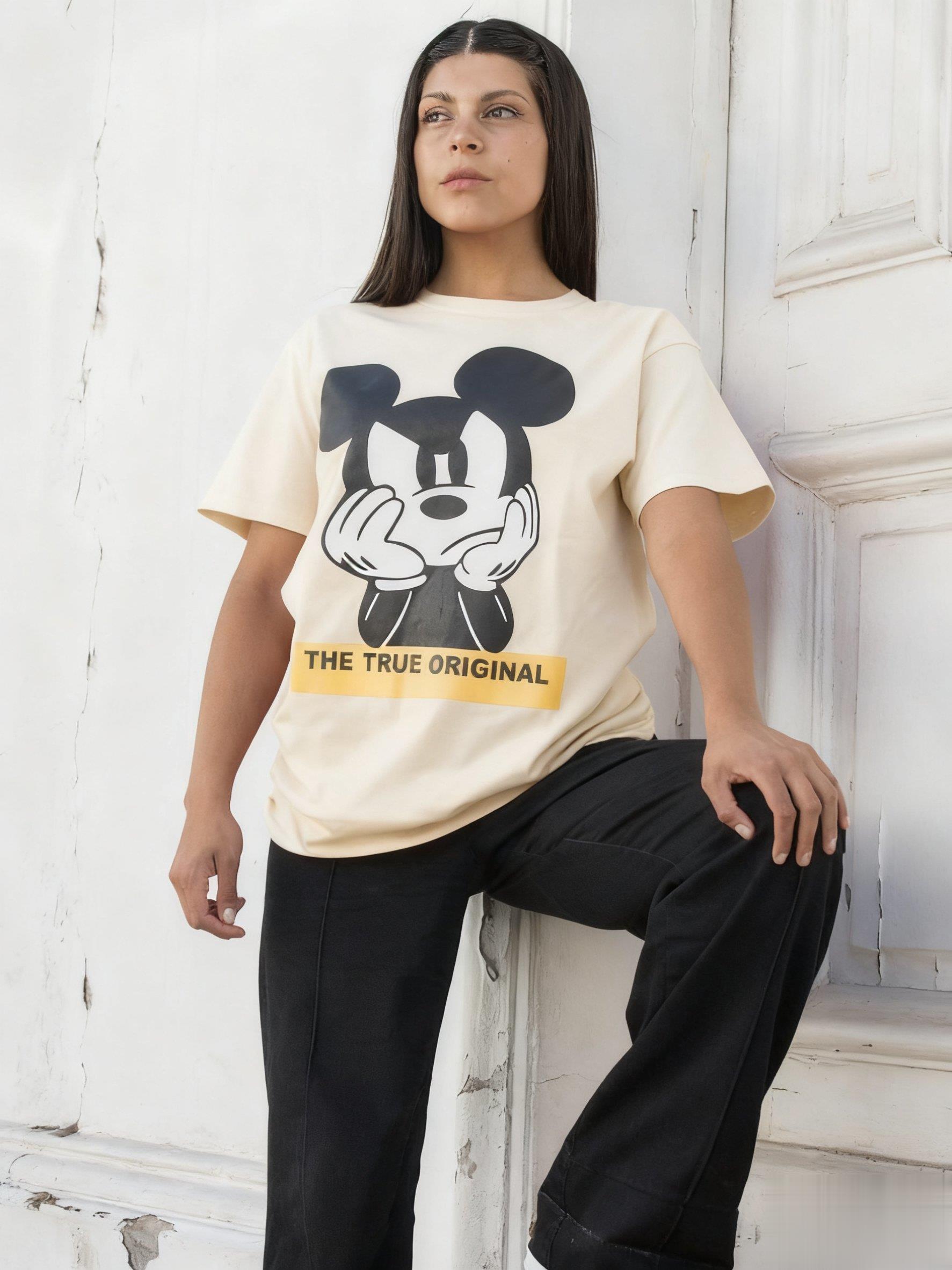 

Oversized Vintage Disney Mickey Mouse Anime Graphic Tshirt Women Men Summer Fashion Casual Short Sleeve Tee Streetwear Y2k Tops S