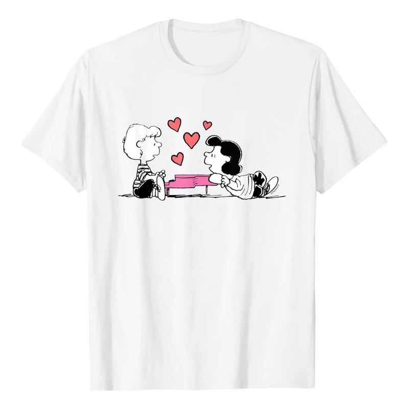 Camiseta Peanuts - Lucy And Schroeder Heart S