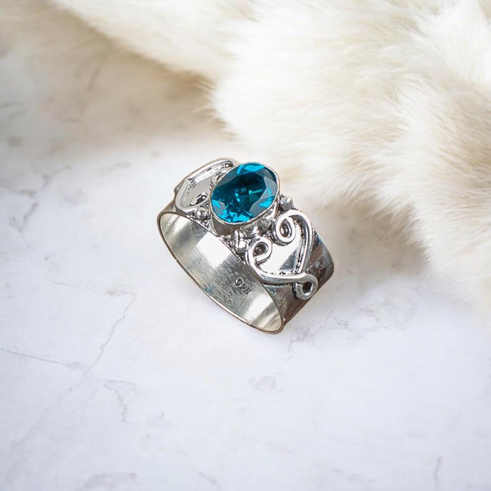 Rare Apatite Gemstone 925 Sterling Silver Jewelry Handmade Ring Gift For Mother RR-16-3