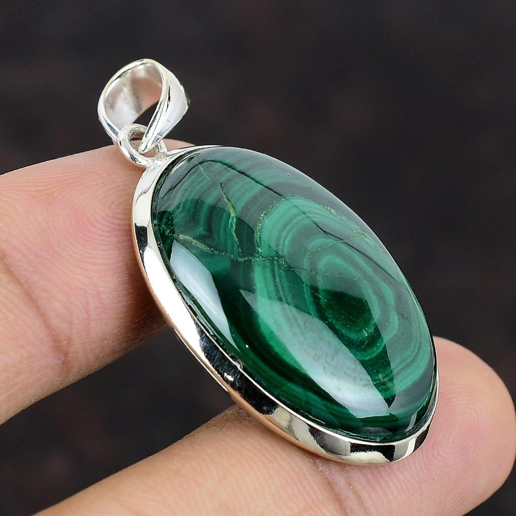 Malachite Pendant Handmade Brand New Jewelry 925 Sterling Silver Pendant Unique Design Pendant Wedding Gift For Mom Genuine Gemstone Jewelry