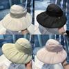 Cappello da sole estivo in rete pieghevole con tesa larga per donne, protezione solare per esterni