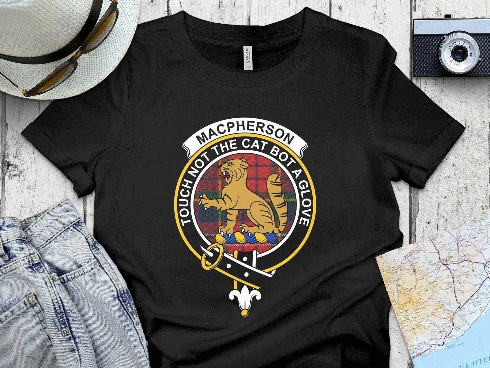 Clan MacPherson Crest Tartan T-Shirt & Sweatshirt – Scottish Apparel S