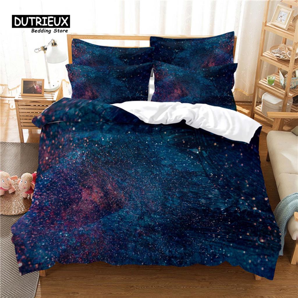 

Комплект постельного белья Star с 3D-цифровой печатью, пододеяльник, лен, размер Queen, модный дизайн EU single(135x200cm)