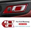 For Ford Mustang GT Dark Horse EcoBoost 2024 2025 2026 LHD RHD Real Soft Carbon Fiber Sticker Car Door Inner Handle Frame Trim
