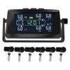 Reifendruckkontrollsystem mit 6 Sensoren USB/Solar TPMS Reifentemperaturmonitor für Wohnmobil Anhänger LKW