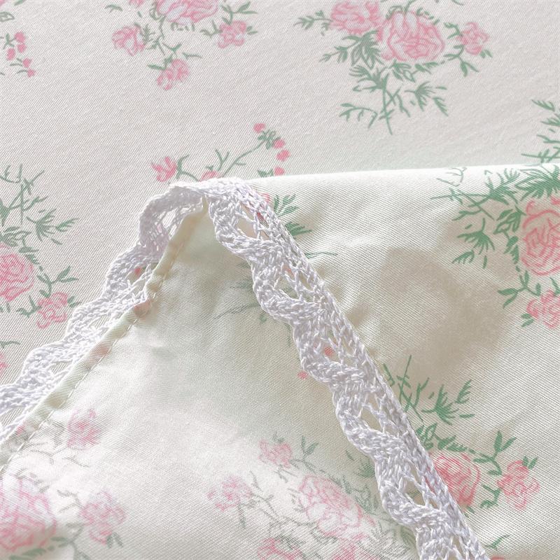 1c Pure Cotton Bed Skirt Floral Style Bed Cover Lace Mattress Protector Skin-friendly Bedspread roupa de cama (No Pillowcase)