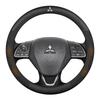 Car Suede Carbon fiber Leather Steering Wheel Cover For Mitsubishi Outlander Pajero Asx Lancer EX Evolution L200 Triton RALLIART MK3
