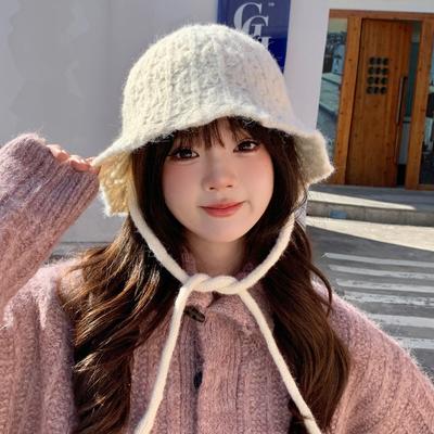 Hat Female Warm Fashion Couple Solid Color Thickened Wool Hat Bag Head Ear Protector Flanged Pullover Hat Male