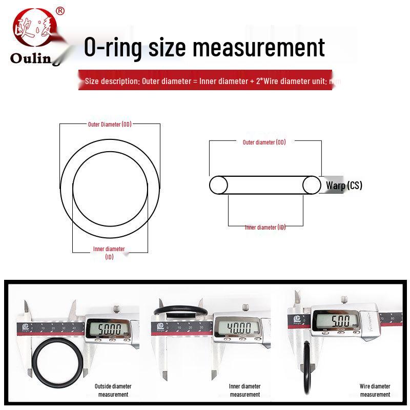 Oil-Resistant Nitrile Rubber O-Ring, Inner Diameter: 43.7/45/46.2/47.5/48.7/50mm X 5.3mm.