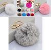 Charming Soft Cute Rabbit Fur Ball Pompom Key Chain For Cell Phones And Handbags