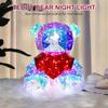 Large Prismatic Iridescent Love Bear With LED Lights, Colorful Glow Indoor Decorations for Girlfriend Valentine's Day Gift