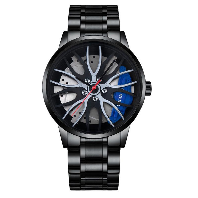 Orologio da Uomo UTHAI H12 Movimento Automatico Design Ruota d'Auto Orologio Non Meccanico Quarzo Cinturino in Acciaio Orologio da Uomo alla Moda