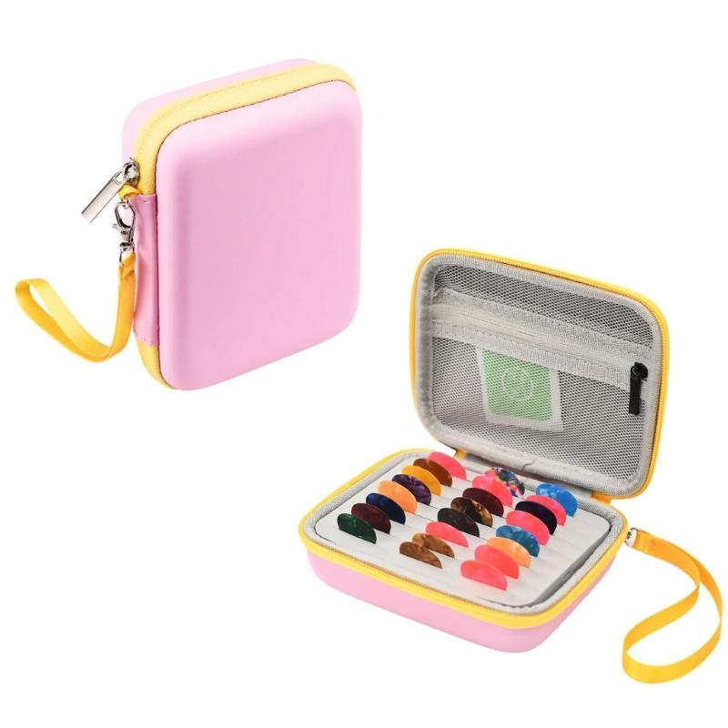 Universal Picks Pouch Storage Box Guitar Pick Holder Case Splashproof Pouch Carrying Bag with Lanyard Guitar Accessory