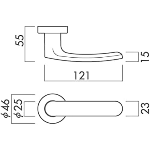 Kawaguchi Giken H-33-N (Nickel Color) Lever Handle Only (No Seat) Compatible with Doors Thickness 28mm To 40mm
