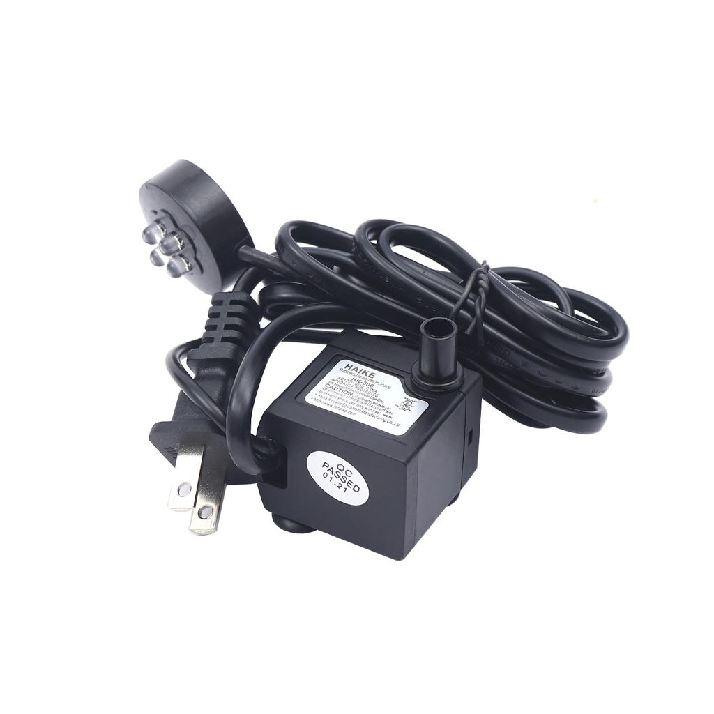 Desktop Fountain Rock Waterfall Humidifier with Artificial Tree &LED Light Feng Shui Decoration for Aquariums Office Décor