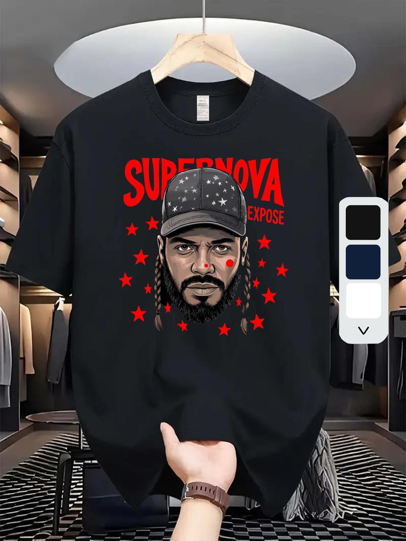 

SUPERNOVA EXPOSE Graphic T-shirt - Black & Red Print XXXL