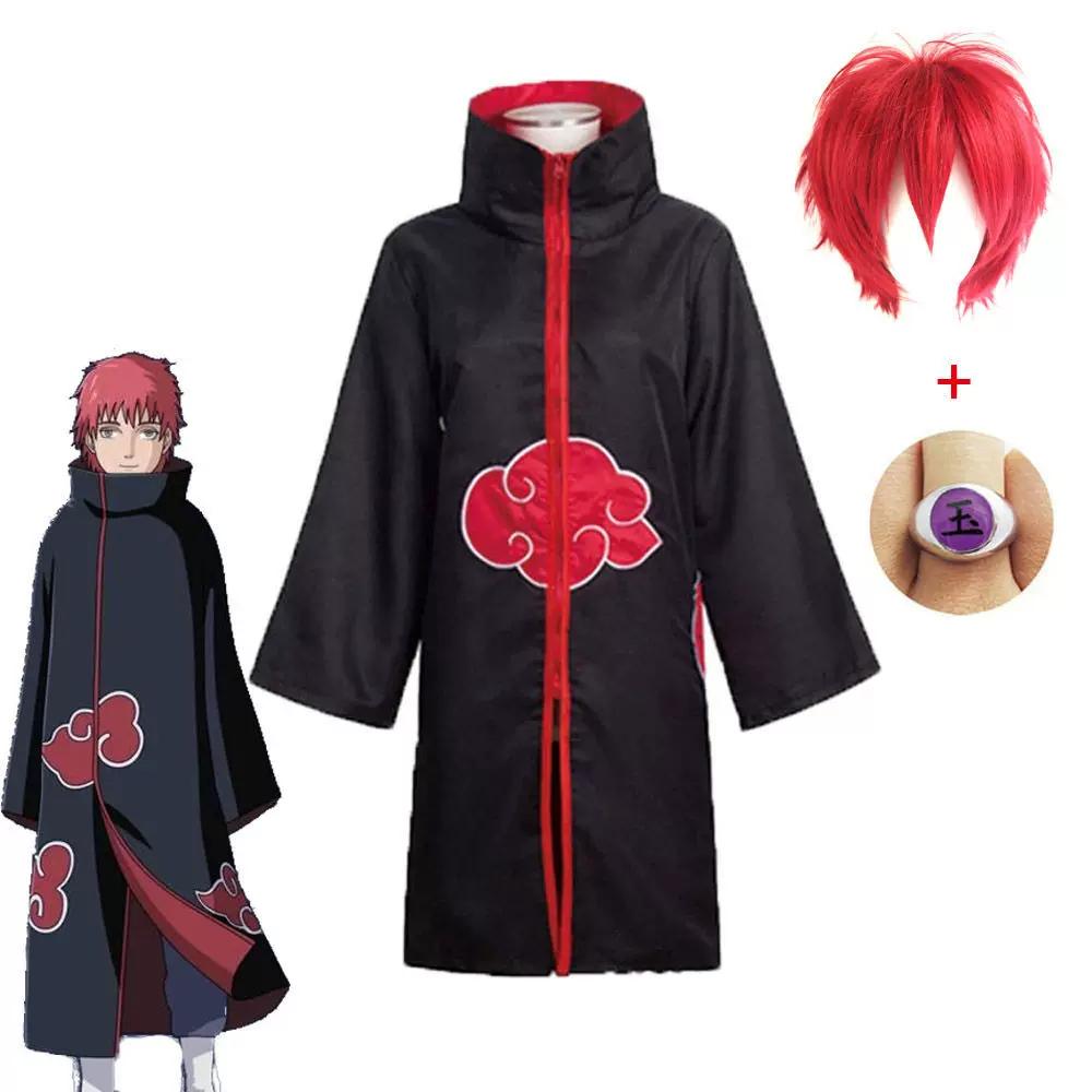 Naruto Cosplay Costume Of Itachi Uchiha, Obito, Tobi, And The Fourth Akatsuki, Complete With A Wig.