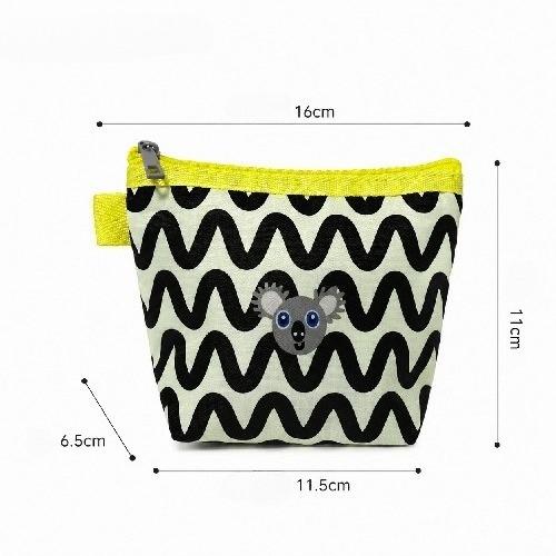 Portable Portable Cosmetic Bag Cartoon Small Animal Zipper Storage Bag Data Cable Headset Piecemeal Object Storage Bag
