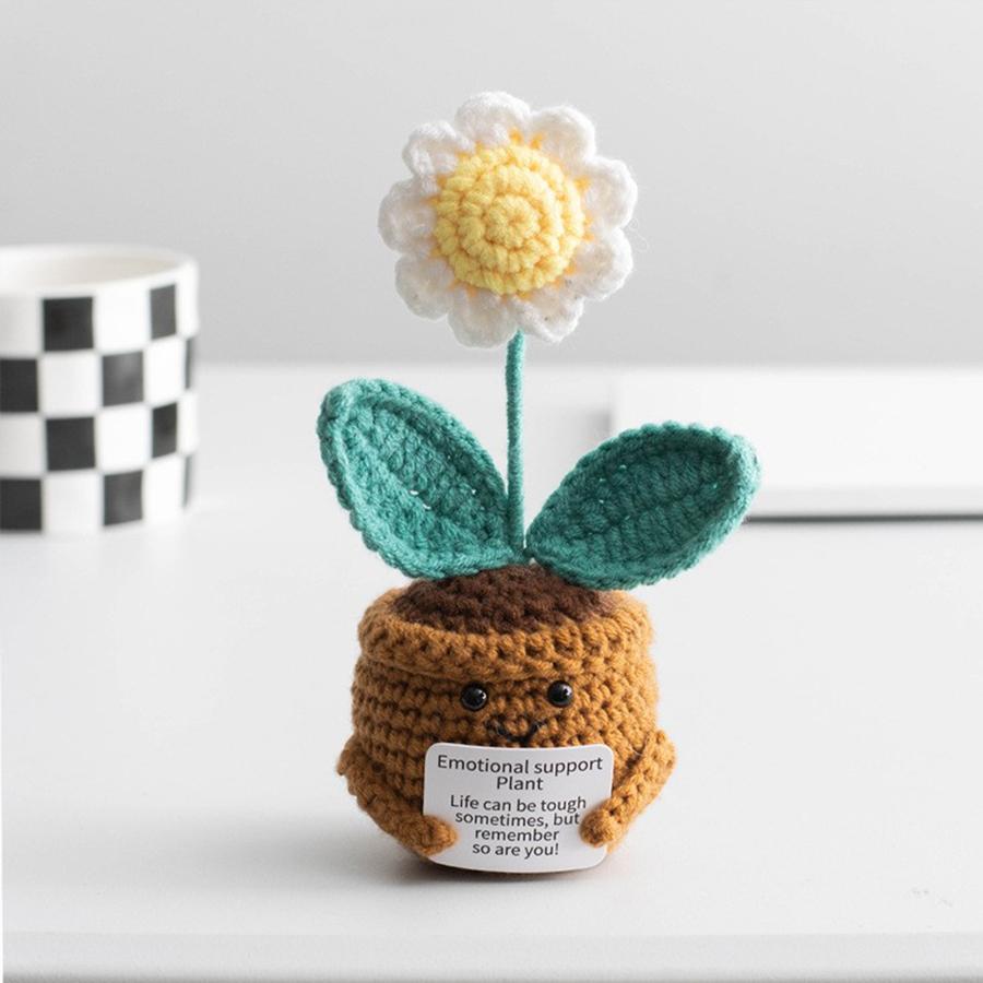 33 Styles Crochet potted tabletop Words of encouragement forget-me-not crochet orange convolia heart-warming ornament