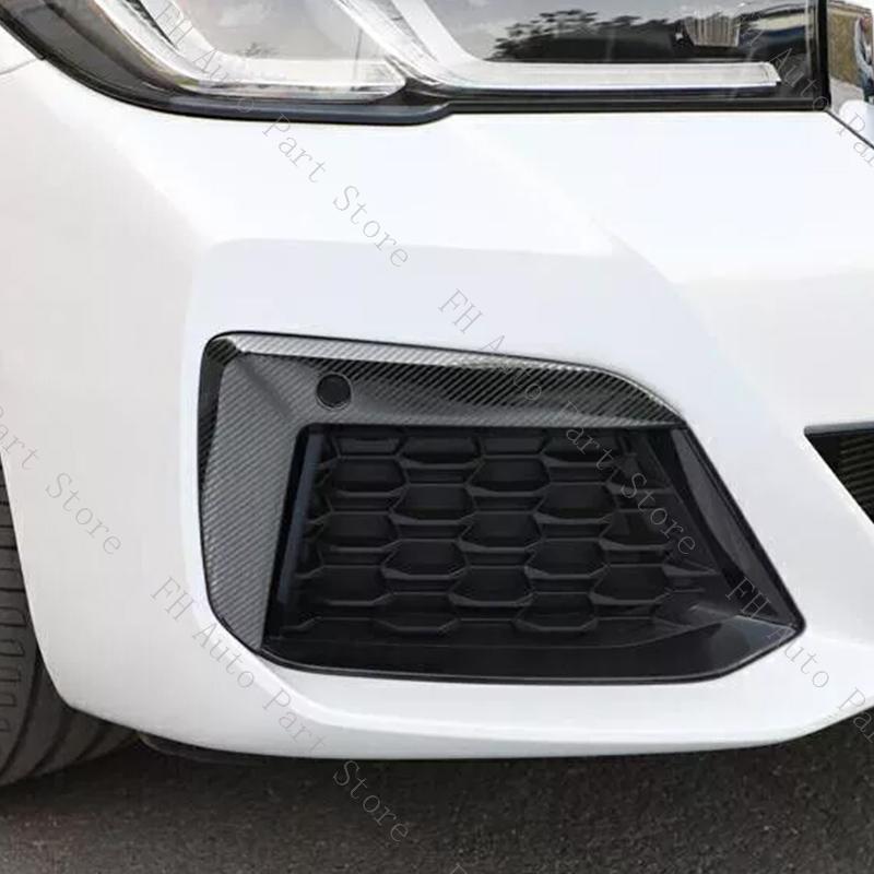 1Pair Carbon Fiber Front Bumper Fog Light Lamp Eyebrow Trim Frame Cover Strip Cap For BMW 5 Series G30 G38 2018 2019 2020-2025