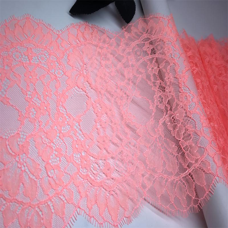( 4 Colors ) 3m x 22cm French Chantilly Lace, Non-stretch Eyelash Lace Trim for Bra, Underwear, Lingerie, Dress, Garment, Sewing & Crafting