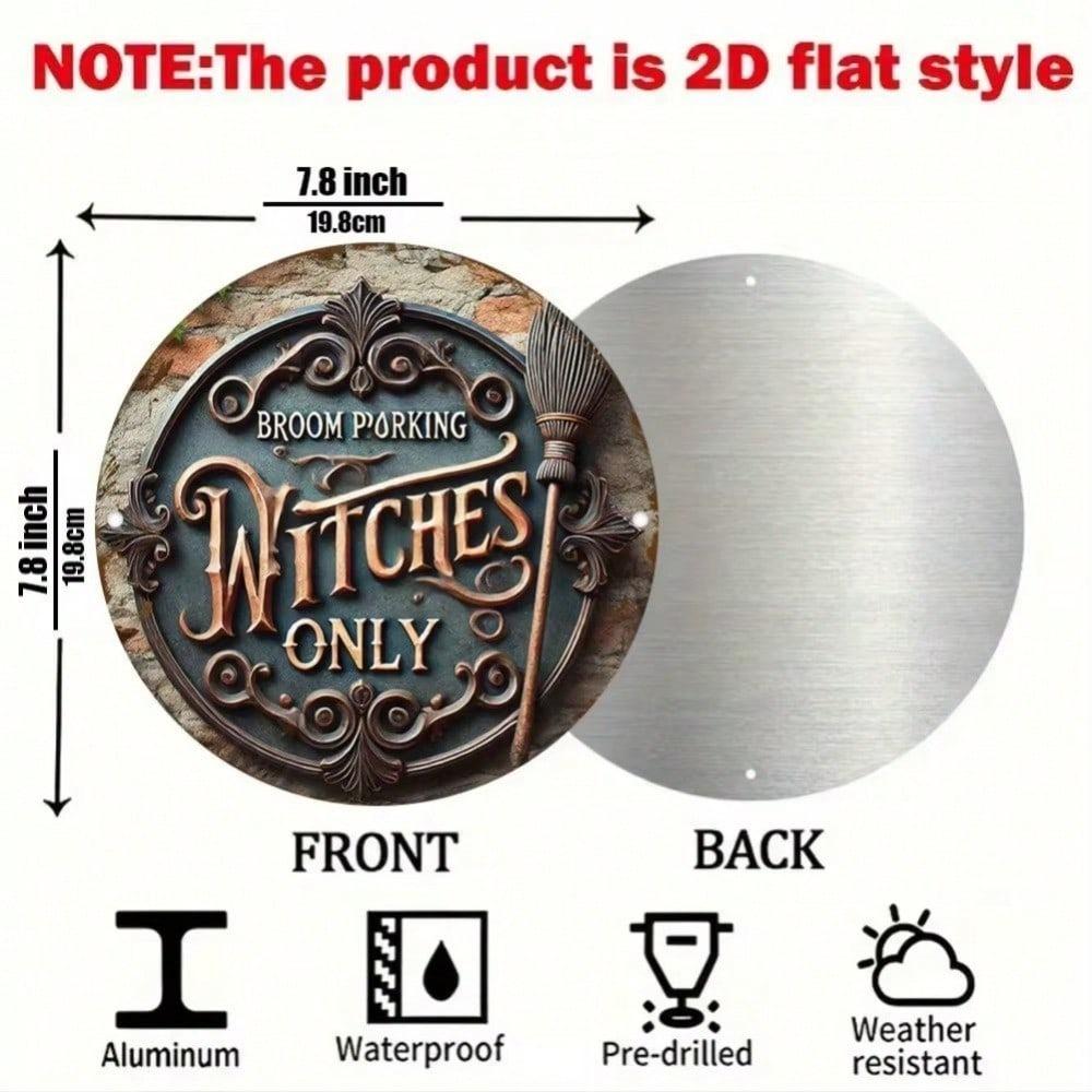 Witch Parking Metal Tin Sign Halloween Wall Decor Vintage Home Bar Cafe 20x20