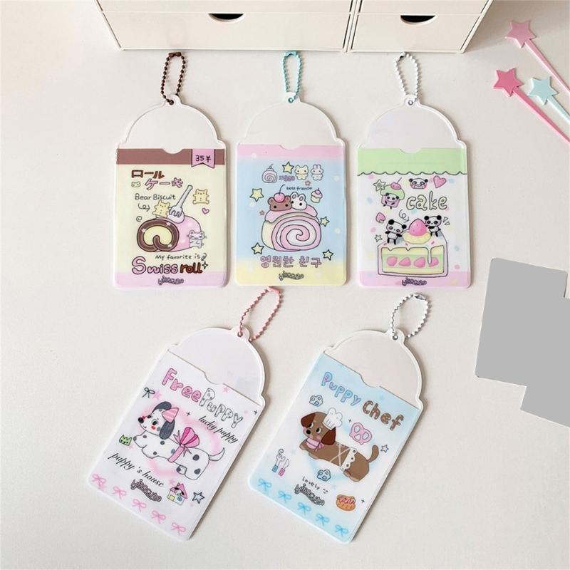 Photocard Holder Korean Popular Photo Card Holder with Keychain ID Cards Holder Pendant Keychain Student Card Sleeves