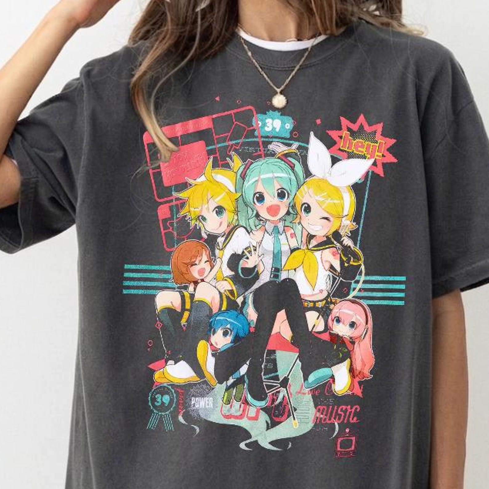 Comfort Colors® Hatsune Miku & Friends Shirt – Kagamine Rin Shirt,Kagamine Len Shirt,Megurine Luka Shirt,Kaito Shirt,Meiko Shirt XL