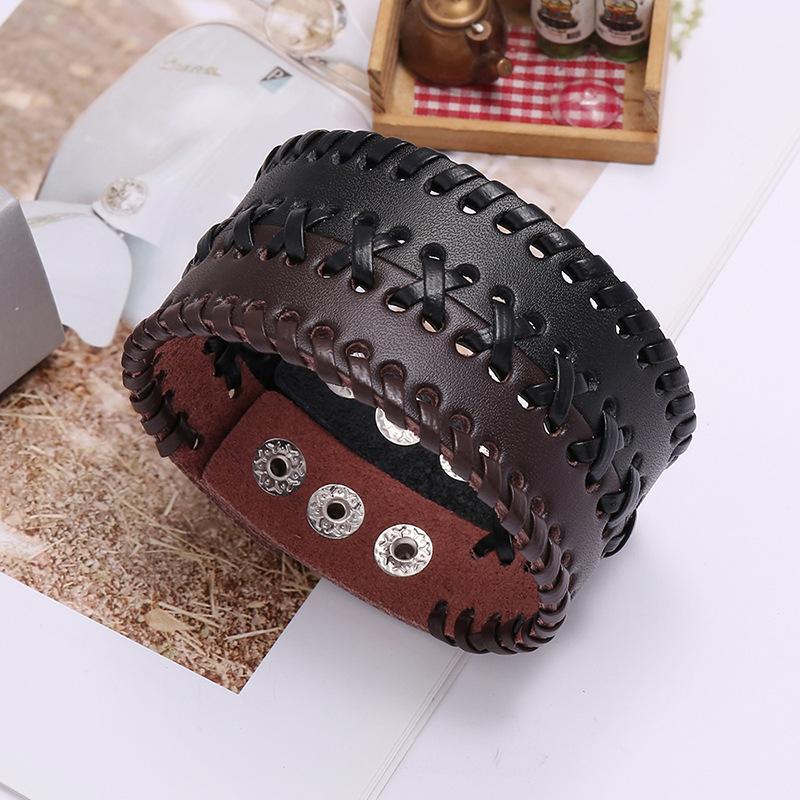 Nuovi Accessori Europei e Americani Braccialetti Punk Gioielli Retrò Intrecciati a Mano