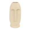 Flower Vase Pot for Home Décor (White, 9.8 inch x 3.9 Inch) - Ceramic Face Shape Artificial Flowers Plants Office Bedroom Living Room