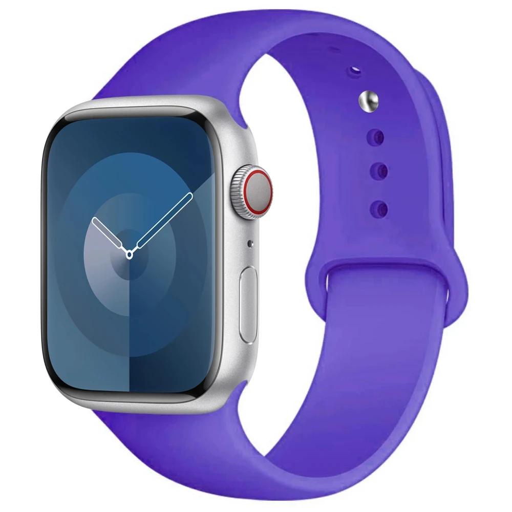 

Силіконовий Ремінець Для Apple Watch ремінець 44мм 45мм 40мм 41мм 42-46мм 49мм спортивний браслет iwatch серії 11-10-9-8 7 6 5 4 SE-Ultra 2/3 40 41 S11-10 42mm ML