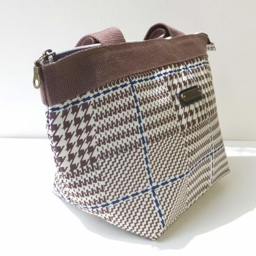 AtFirst Insulated Lunch Bag/Bento Bag/Lunch Tote, Glen Plaid, Brown, AF6221
