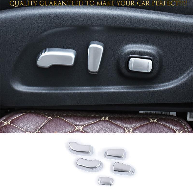 For Nissan Murano 2015-2021 ABS Silver Seat Adjust Handle Button Cover Trim 5PCS