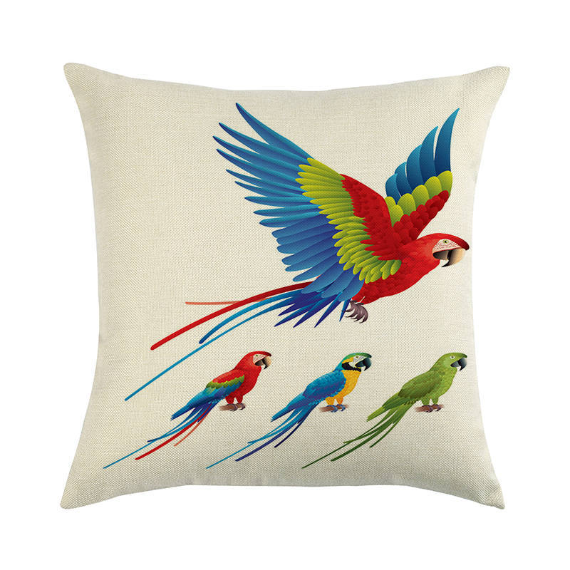 Painted Pattern Of The Macaw Digital Printing Short Plush Pillow Covers For Car Sofa Office Cushion Cover Home Goods