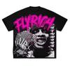 Fly Rich Abstract Face Graphics Print T-shirt Cotton Short Sleeve Tee Summer Men Women Harajuku Retro Y2K Streetwear Casual Tops2