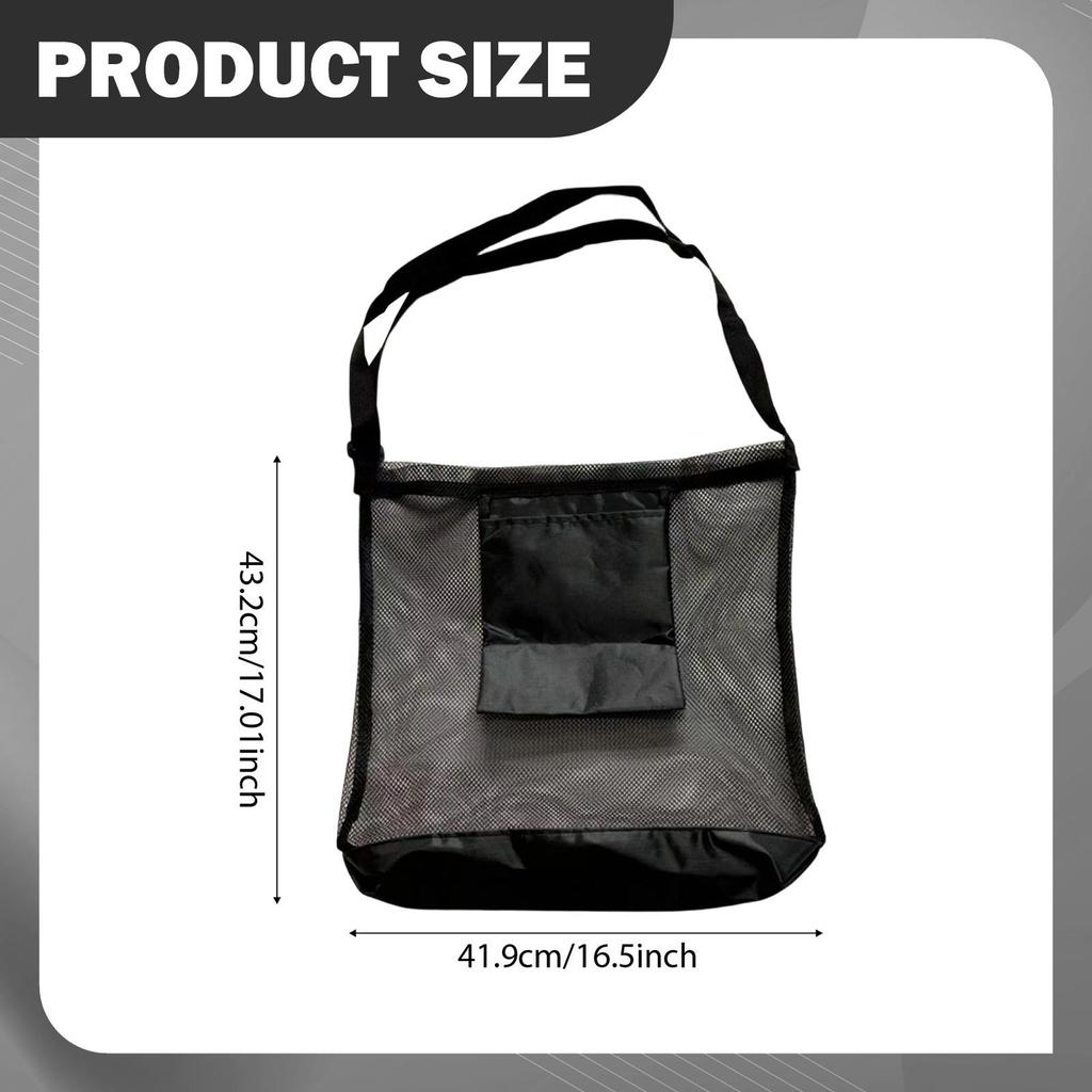 Large Mesh Mushroom Picking Bag for Outdoor Foraging 42x43cm with 45.7" Strap Foldable